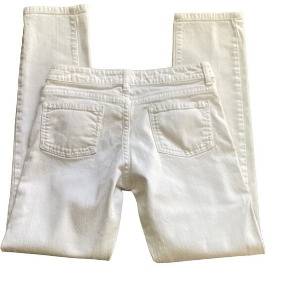 Garnet Hill Classic 5-Pocket Slim Straight Jeans Sz 2 (29x30") White #180i - Picture 7 of 11